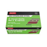 D-Head Collated Nail Gasless - Delfast 90mm Stainless Steel Ring-Shank 1000 Box