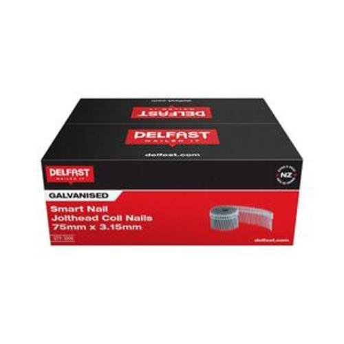 Gasless Coil Nail Jolthead - Delfast 75mm Ring Galvanised 3000 Box FN-SNJ75RG