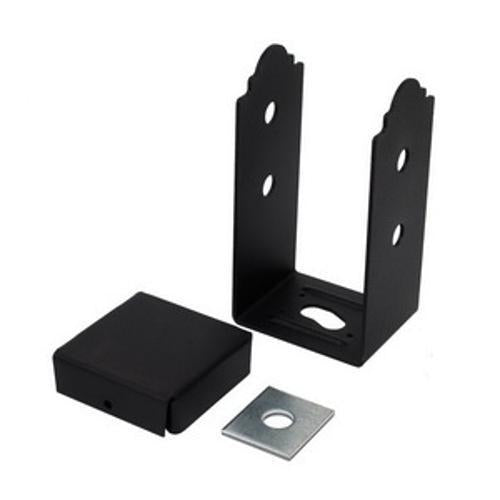 Outdoor Accents Adjustable Post Base Zmax With Black Powder Coat