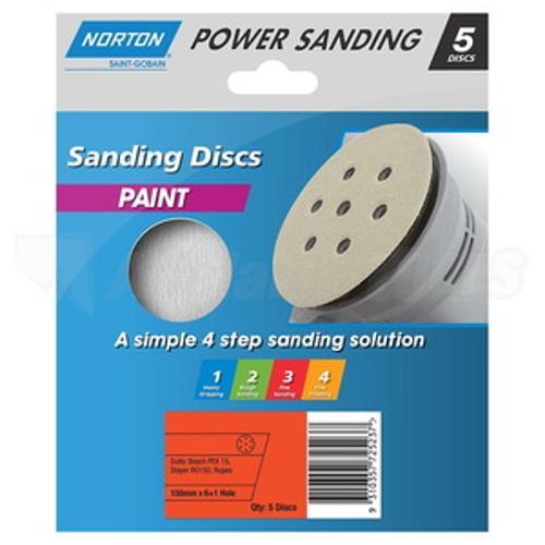 150mm x 7H P120 Speedgrip Paint Sanding Disc 5 pack - NORTON