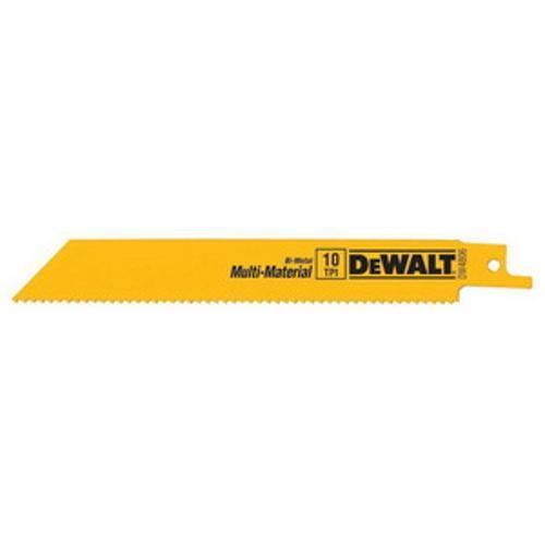 Bi-Metal Reciprocating Saw Blade Straight Back 10Tpi 150mm 5 Pack DW4806