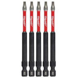 Shockwave Power Bit Square Recess No.2 - Milwaukee 89mm (3 1/2 Inch) 5 Pack