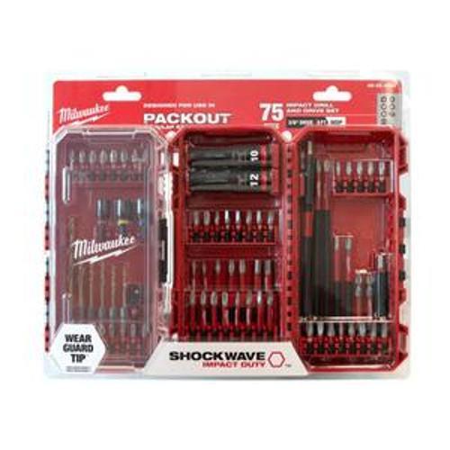 SHOCKWAVE Drill Drive And Fastening Set 75 Piece - Milwaukee