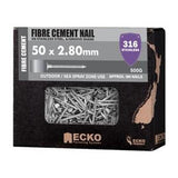 Nail Stainless Steel T316 Fibre Cement Annular Grooved 50 x - Ecko 2.80mm 500g