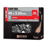 Nail Galvanised Clout Smooth 40 x - Ecko 2.50mm 500g