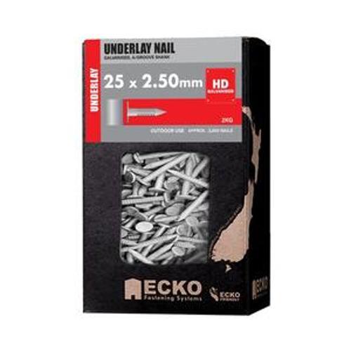 Nail Galvanised Underlay Annular Grooved 25 x - Ecko 2.50mm 2kg