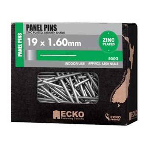 Panel Pin Zinc Plated Smooth - Ecko 19mm x 1.60mm 500g