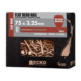 Nail Silicon Bronze Flat Head Annular Grooved 75 x - Ecko 3.25mm 500g