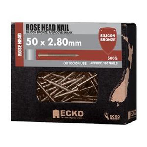 Nail Silicon Bronze Rose Head Annular Grooved 50 x - Ecko 2.80mm 500g