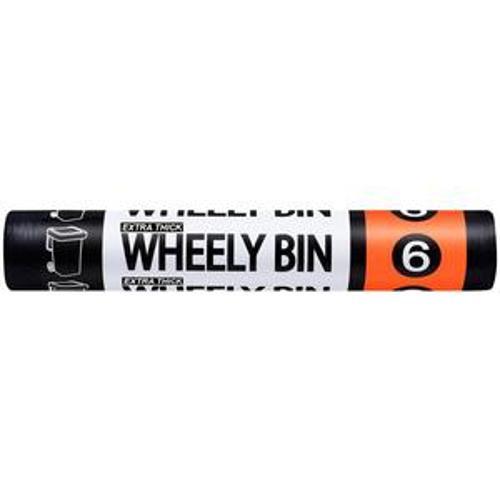 Wheelie Bin Liner Rubbish Bag - Big Black Sacks 240L 6 Pack WBL6XT