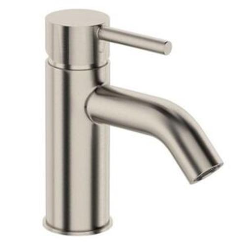 Uno Basin Mixer Curved Spout Brushed Nickel - Elementi