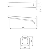 Waipori Wall Mounted Bath Spout Matte Black WASPW200BK - Methven