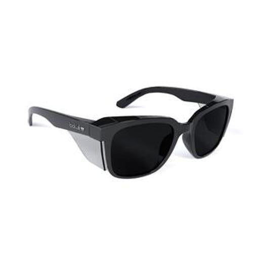 STKS 410 Safety Spec Smoke Lens Platinum AS/AF Black Gloss Frame - Bolle Safety