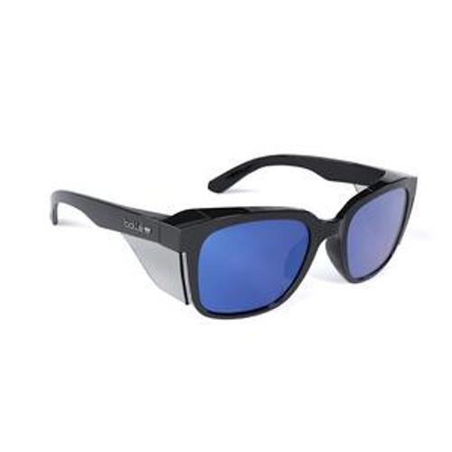 STKS 410 Safety Spec Cobalt Mirror Polarised Lens AS Black Gloss Frame