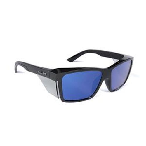 STKS 420 Safety Spec Cobalt Mirror Polarised Lens AS Black Gloss Frame