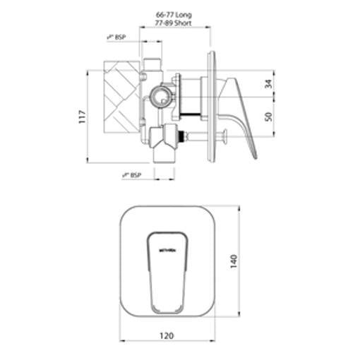 Waipori Shower Mixer with Diverter Matte Black
