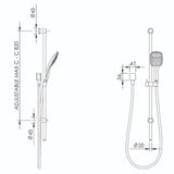 Sol Slide Shower Chrome - Adesso