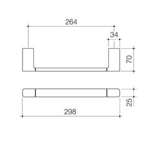 Luna Hand Towel Rail Brushed Nickel 99611BN - Caroma