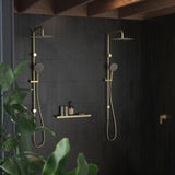 Urbane II Rail Shower with - Caroma 300mm Overhead Brushed Brass 99630BB3A