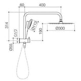 Urbane II Compact Twin Shower Brushed Nickel 99632BN3A - Caroma