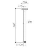 Urbane II 300mm Ceiling Shower Arm Matte Black 99639B - Caroma