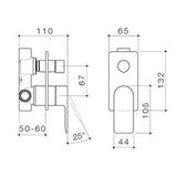 Urbane II Bath/Shower Mixer With Diverter Rectangular Cover Plate Chrome 99657C