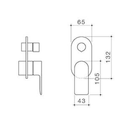 Urbane II Bath/Shower Mixer With Diverter Trim Kit Round Cover Plate Chrome