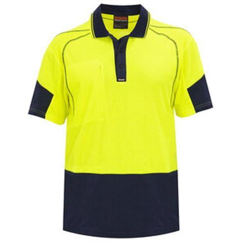 Polo Day Only Lightweight 150GSM Quick-Dri Cotton Backed Yellow/Navy 2XL