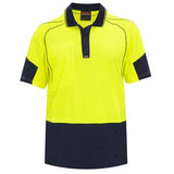 Polo Day Only Lightweight 150GSM Quick-Dri Cotton Backed Yellow/Navy 2XL