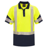 Polo Day/Night Lightweight 150GSM Quick-Dri Cotton Backed Yellow/Navy 5XL