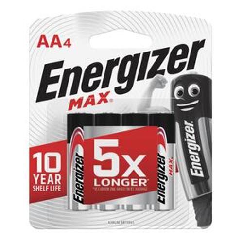 Max Alkaline Battery AA 1.5V 4 Pack - Energizer