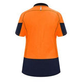 Polo Shirt Womens Short Sleeve Day Only Orange/Navy Size 24 - Bison