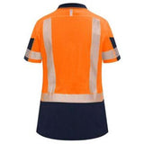 Polo Shirt Womens Short Sleeve Day/Night Orange/Navy Size 8 - Bison