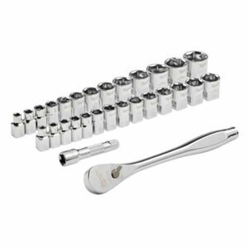 Socket Set 3/8 Inch Drive 29 Piece SAE/Metric - Milwaukee