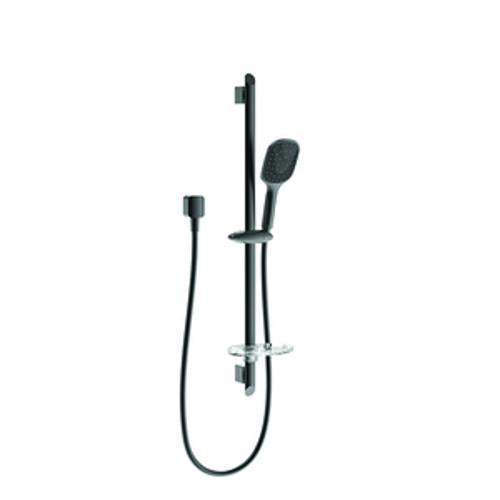 Que II Single Spray Slide Shower Black