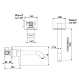 Linea Wall Mounted Basin / Bath Mixer Chrome - Felton