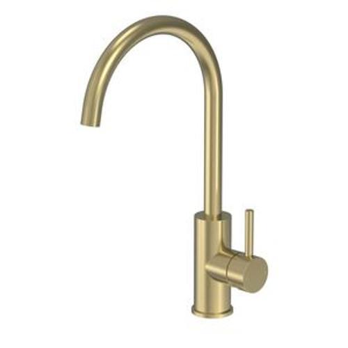 Tube Kitchen Mixer Brushed Brass