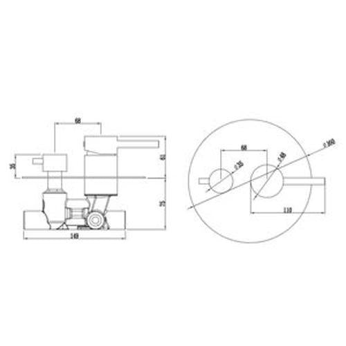 Shower Divert Mixer Brushed Stainless - Pioneer