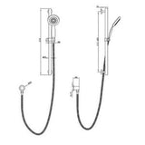 Slide Shower With 3 Function Handshower Matte Black - Pioneer
