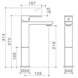 Luna Basin mixer Tower Brushed Brass Leadfree