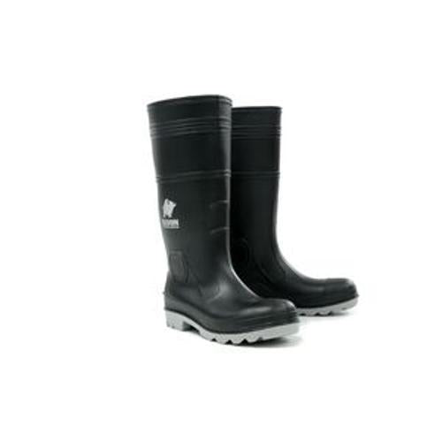 INCA PVC/Nitrile Safety Gumboot Black/Grey Size 9 - Bison