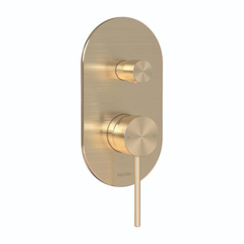Linea Diverter Mixer Mains Pressure Brushed Gold - Felton