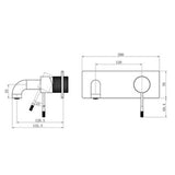 Opal Wall Basin/Bath Mixer - Nero 120mm Brushed Bronze
