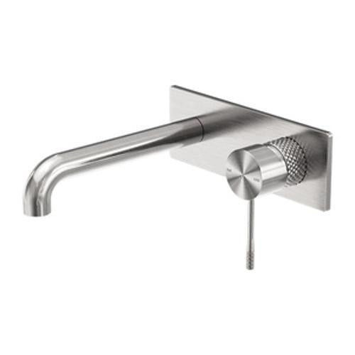 Opal Wall Basin/Bath Mixer - Nero 185mm Brushed Nickel