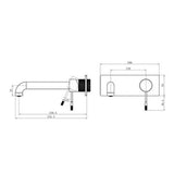 Opal Wall Basin/Bath Mixer - Nero 230mm Graphite