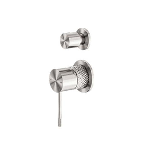 Opal Shower Mixer With Diverter Separate Plate Brushed Nickel - Nero