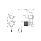 Opal Shower Mixer With Diverter Separate Plate Brushed Nickel - Nero