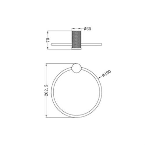Opal Towel Ring Brushed Gold - Nero