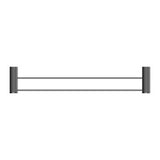 Opal Double Towel Rail - Nero 600mm Graphite