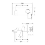 Mecca Wall Basin/Bath Mixer - Nero 120mm Brushed Nickel